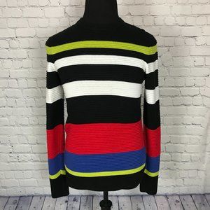 TOPMAN Striped Multicolor Ribbed Thin Knit Sweater